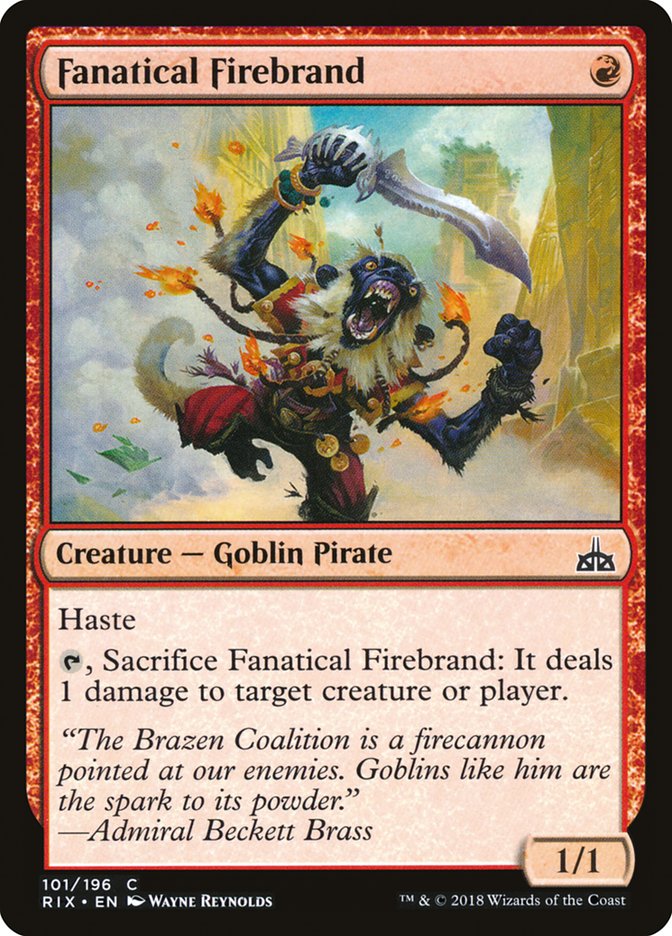 {C} Fanatical Firebrand [Rivals of Ixalan][RIX 101]