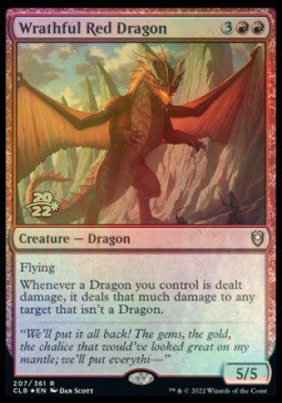 {R} Wrathful Red Dragon [Commander Legends: Battle for Baldur's Gate Prerelease Promos][PR CLB 207]