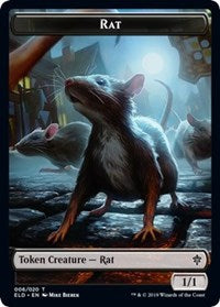 {T} Rat // Food (17) Double-sided Token [Throne of Eldraine Tokens][TELD 006]