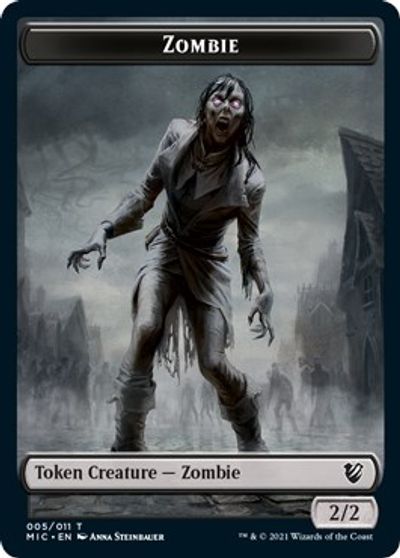 {T} Zombie // Zombie Double-sided Token (005 MIC/005 MID) [Innistrad: Midnight Hunt Commander][TMIC 005]