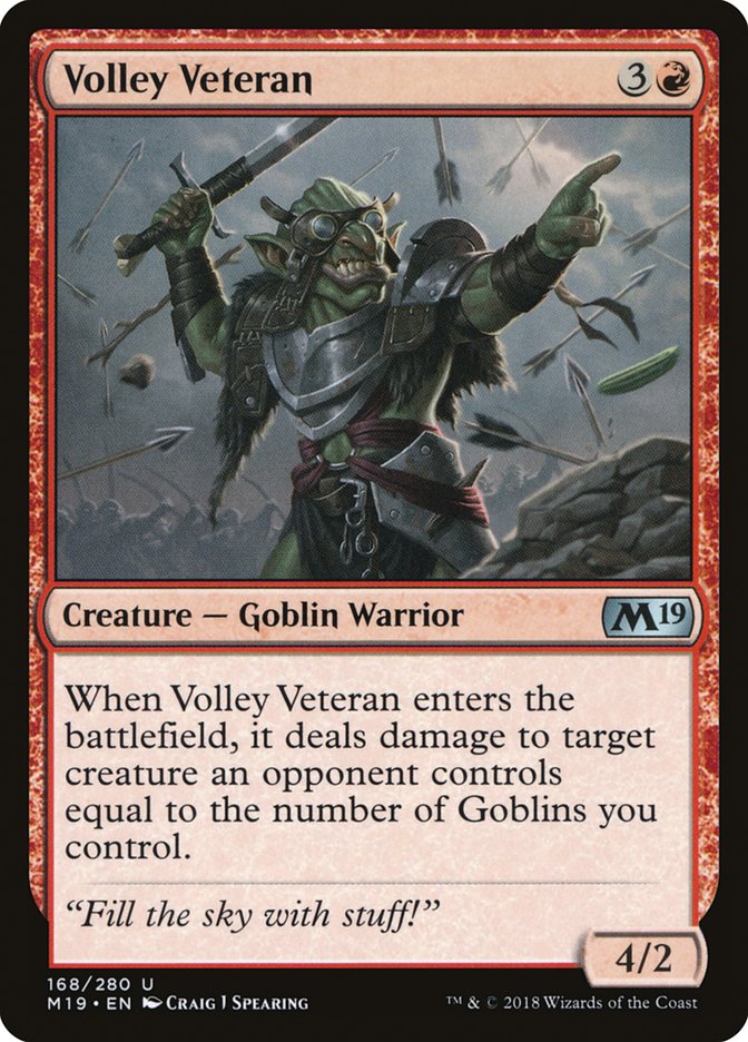 {C} Volley Veteran [Core Set 2019][M19 168]