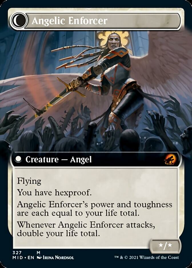 {R} Enduring Angel // Angelic Enforcer (Extended Art) [Innistrad: Midnight Hunt][MID 327]