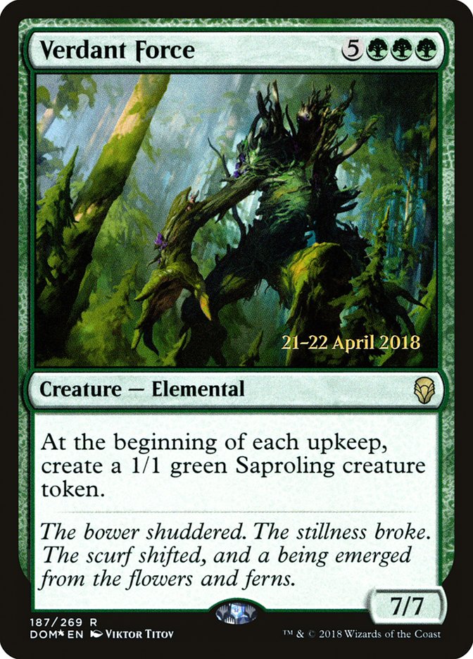 {R} Verdant Force [Dominaria Prerelease Promos][PR DOM 187]