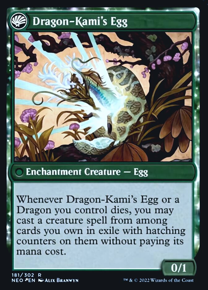 {R} The Dragon-Kami Reborn // Dragon-Kami's Egg [Kamigawa: Neon Dynasty Prerelease Promos][PR NEO 181]