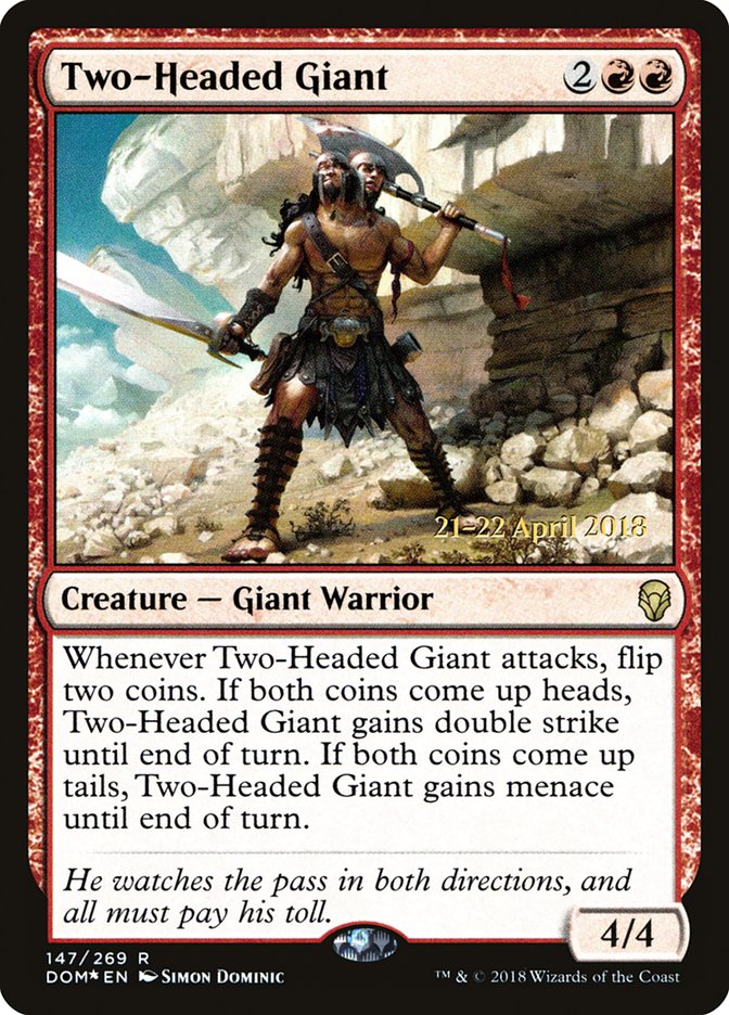 {R} Two-Headed Giant [Dominaria Prerelease Promos][PR DOM 147]