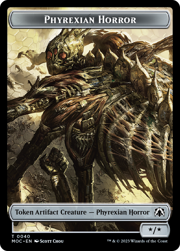 {T} Phyrexian Golem // Phyrexian Horror Double-Sided Token [March of the Machine Commander Tokens][TMOC 39//40]