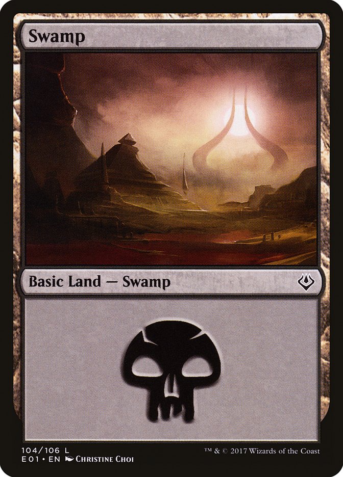 {B}[E01 104] Swamp (104) [Archenemy: Nicol Bolas]