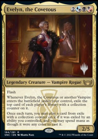 {R} Evelyn, the Covetous (Promo Pack) [Streets of New Capenna Promos][PP SNC 184]