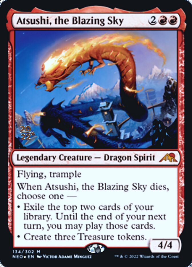 {R} Atsushi, the Blazing Sky [Kamigawa: Neon Dynasty Prerelease Promos][PR NEO 134]