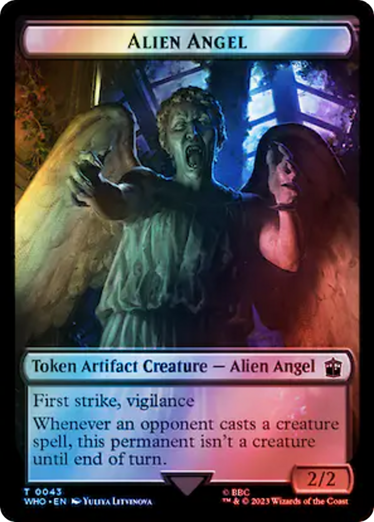 {T} Alien Angel // Alien Salamander Double-Sided Token (Surge Foil) [Doctor Who Tokens][TWHO 43//48]