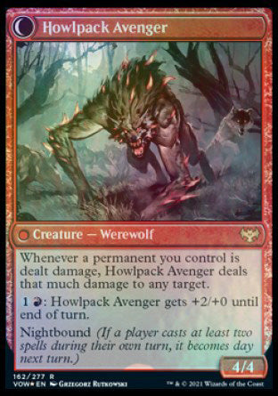 {@R} Ill-Tempered Loner // Howlpack Avenger [Innistrad: Crimson Vow Prerelease Promos][PR VOW 162]