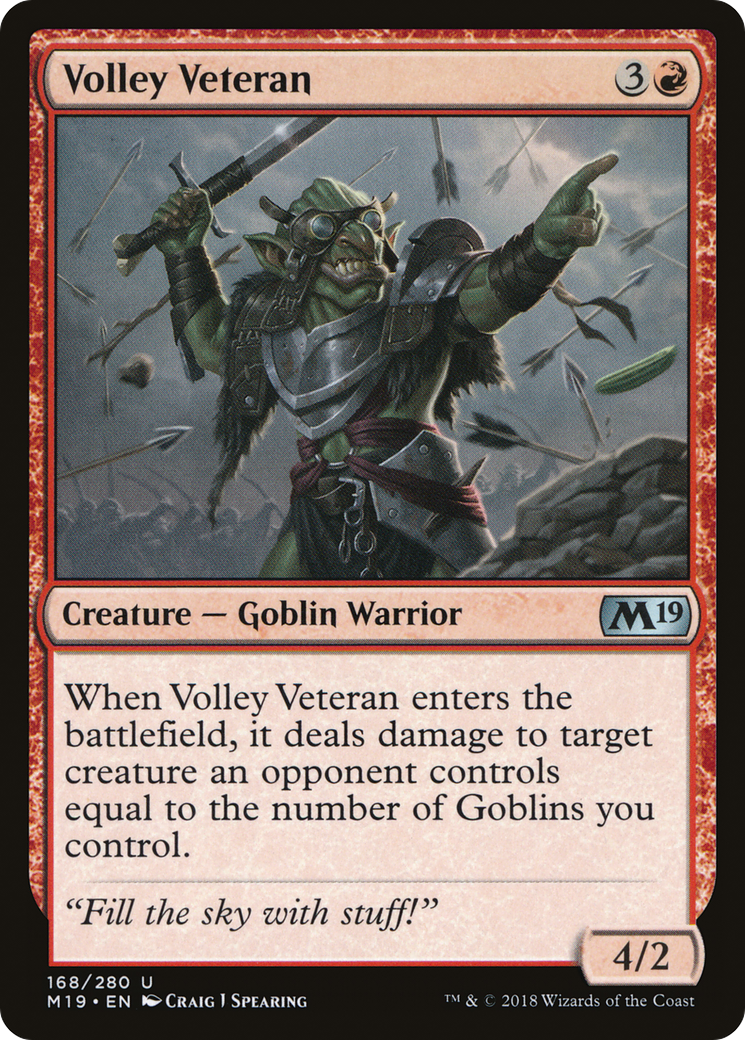 {C} Volley Veteran [Core Set 2019][M19 168]