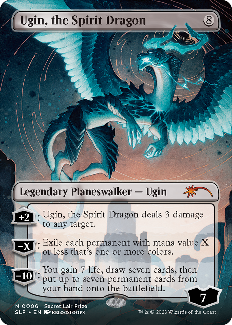 {R} Ugin, the Spirit Dragon (Borderless) [Secret Lair Showdown][SLP 006]