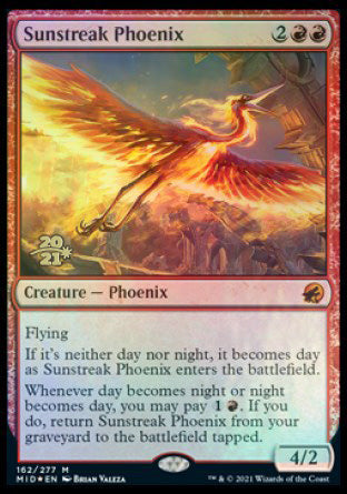 {R} Sunstreak Phoenix [Innistrad: Midnight Hunt Prerelease Promos][PR MID 162]