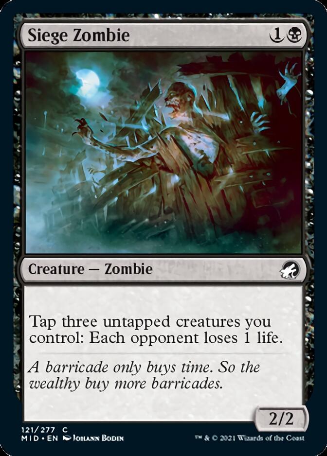 {C} Siege Zombie [Innistrad: Midnight Hunt][MID 121]