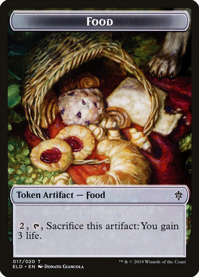 {T} Rat // Food (17) Double-sided Token [Throne of Eldraine Tokens][TELD 006]