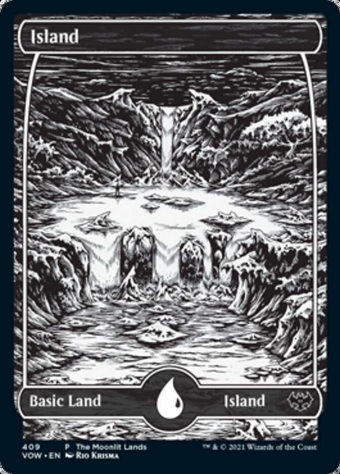 {B}[PA VOW 409] Island (The Moonlit Lands) (Foil Etched) [Innistrad: Crimson Vow Promos]