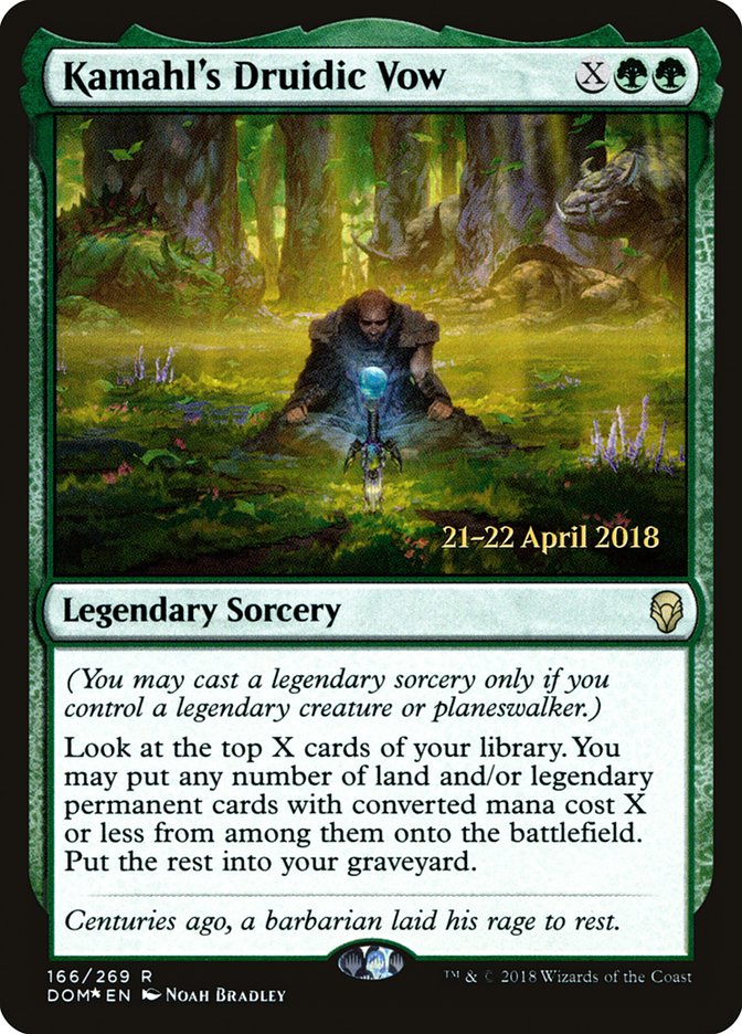 {R} Kamahl's Druidic Vow [Dominaria Prerelease Promos][PR DOM 166]