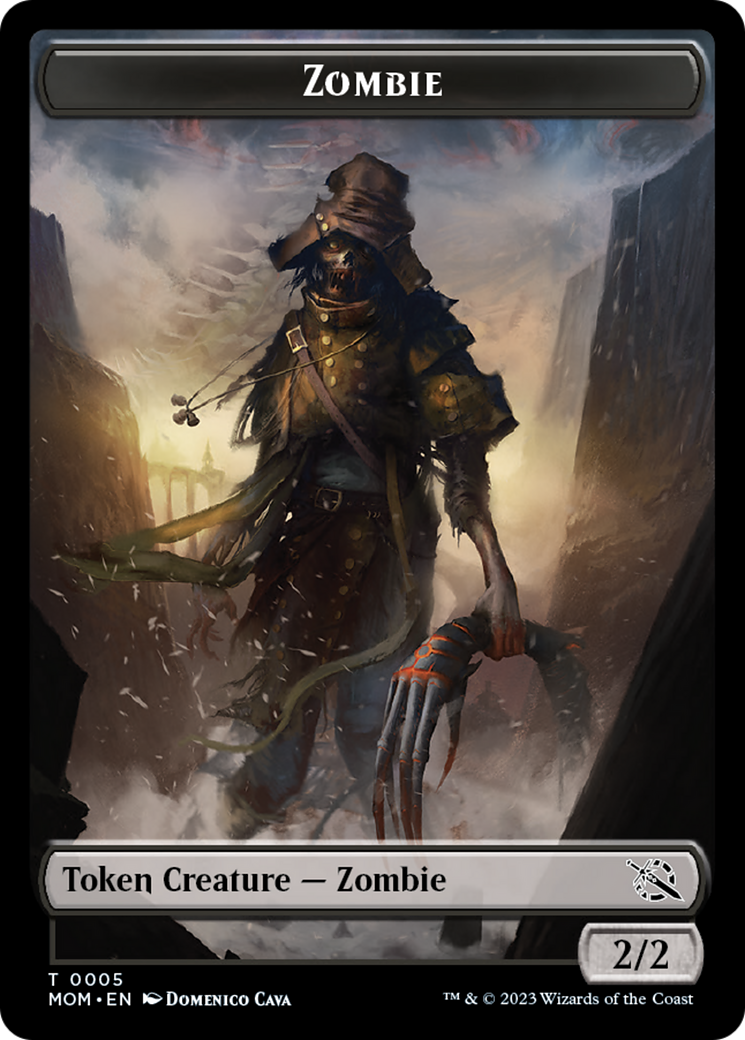 {T} Warrior // Zombie Double-Sided Token [March of the Machine Tokens][TMOM 15//5]