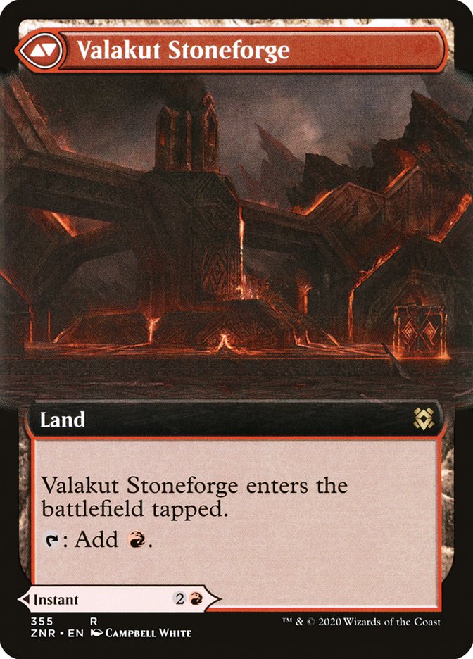 {R} Valakut Awakening // Valakut Stoneforge (Extended Art) [Zendikar Rising][ZNR 355]