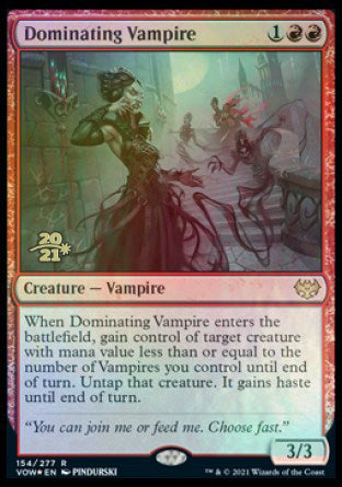 {@R} Dominating Vampire [Innistrad: Crimson Vow Prerelease Promos][PR VOW 154]