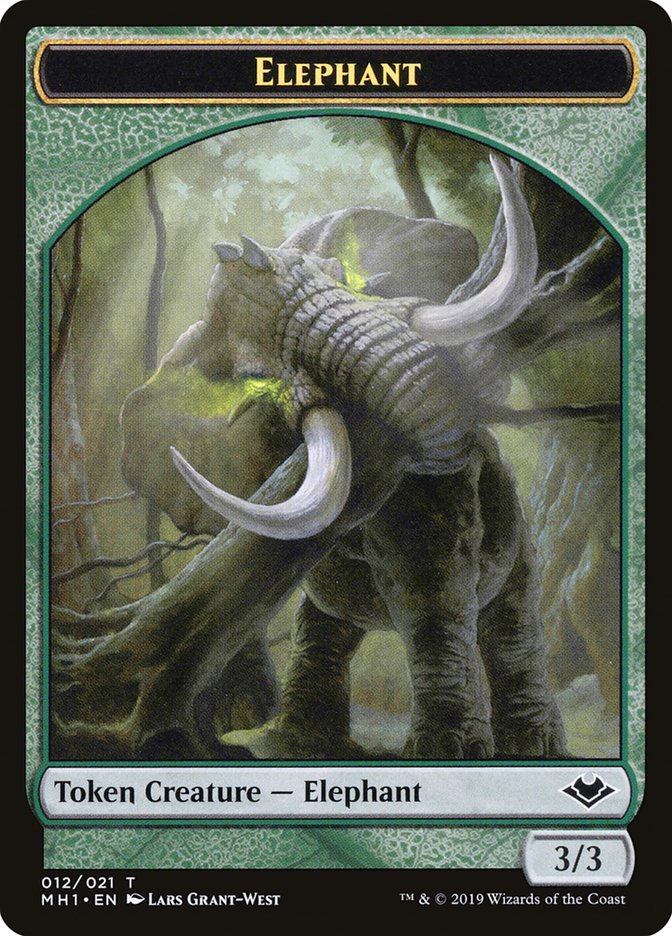 {T} Zombie (007) // Elephant (012) Double-sided Token [Modern Horizons Tokens][TMH1 007]