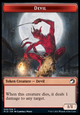 {T} Wolf // Devil Double-sided Token [Innistrad: Midnight Hunt Tokens][TMID 013]