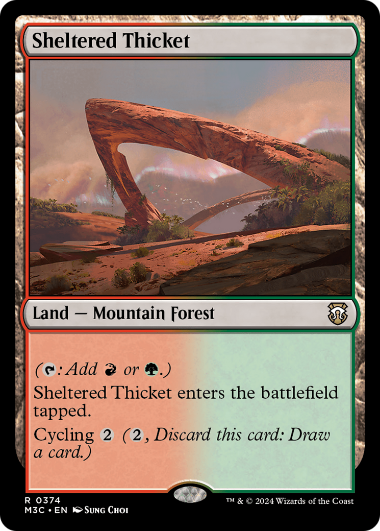 {R} Sheltered Thicket (Ripple Foil) [Modern Horizons 3 Commander][RPF M3C 374]