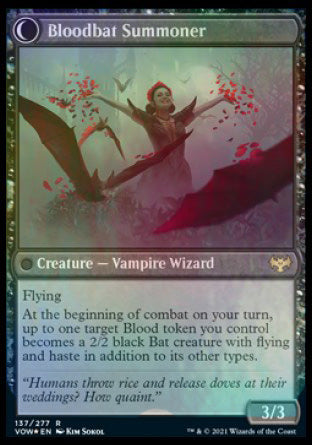 {@R} Voldaren Bloodcaster // Bloodbat Summoner [Innistrad: Crimson Vow Prerelease Promos][PR VOW 137]