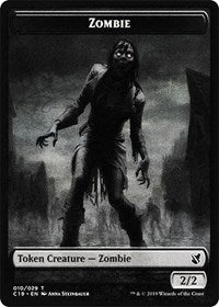 {T} Zombie (010) // Zombie (011) Double-sided Token [Commander 2019 Tokens][TC19 010]