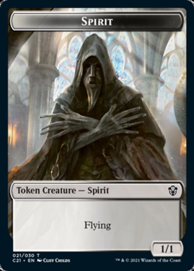 {T} Zombie // Spirit Token [Commander 2021 Tokens][TC21 009]