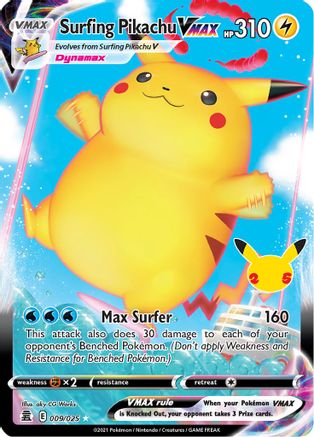 [PKM-R] Surfing Pikachu VMAX (009/025) [Celebrations: 25th Anniversary]