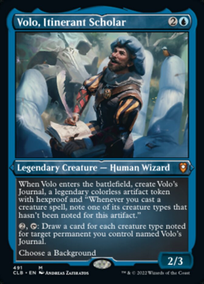 {R} Volo, Itinerant Scholar (Foil Etched) [Commander Legends: Battle for Baldur's Gate][CLB 491]