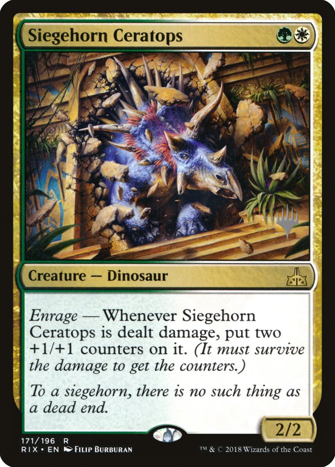 {R} Siegehorn Ceratops (Promo Pack) [Rivals of Ixalan Promos][PP RIX 171]