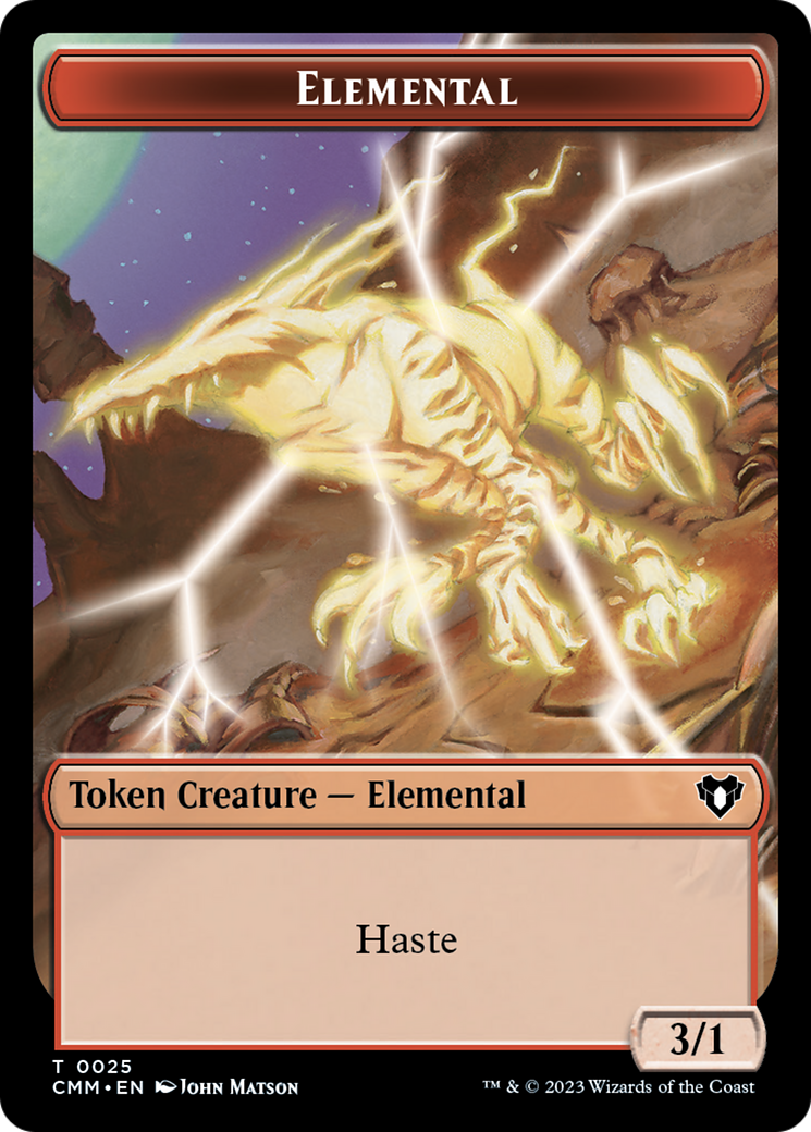 {T} Thopter // Elemental (0025) Double-Sided Token [Commander Masters Tokens][TCMM 47//25]