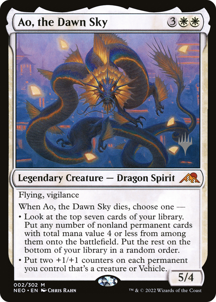 {R} Ao, the Dawn Sky (Promo Pack) [Kamigawa: Neon Dynasty Promos][PP NEO 002]