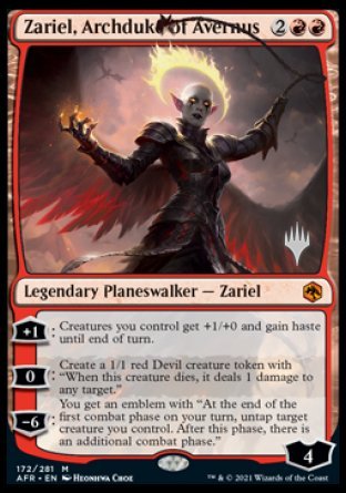 {R} Zariel, Archduke of Avernus (Promo Pack) [Dungeons & Dragons: Adventures in the Forgotten Realms Promos][PP AFR 172]