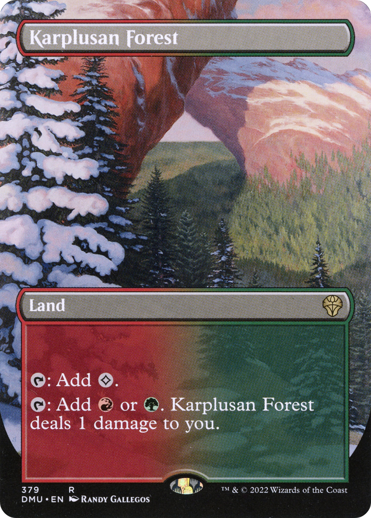 {@R} Karplusan Forest (Borderless Alternate Art) [Dominaria United][DMU 379]