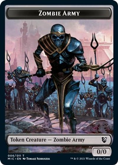 {T} Zombie (005) // Zombie Army Double-sided Token [Innistrad: Midnight Hunt Commander][TMIC 005]