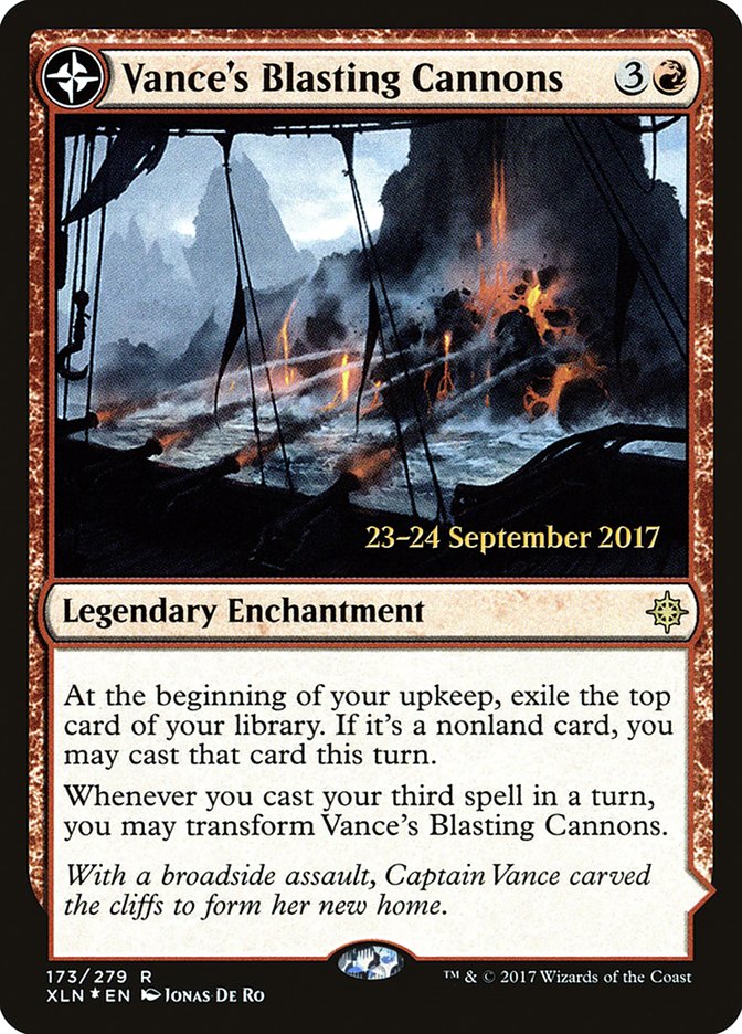 {R} Vance's Blasting Cannons // Spitfire Bastion [Ixalan Prerelease Promos][PR XLN 173]