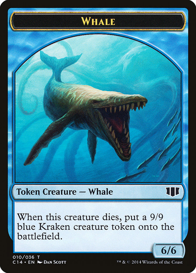 {T} Whale // Zombie (011/036) Double-sided Token [Commander 2014 Tokens][TC14 010]