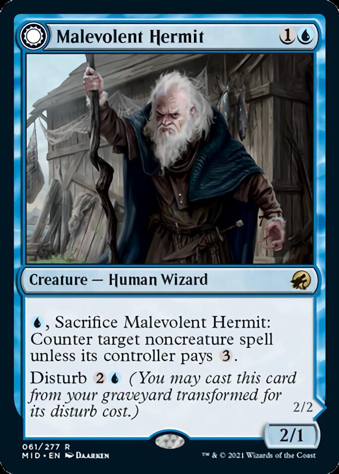 {R} Malevolent Hermit // Benevolent Geist [Innistrad: Midnight Hunt][MID 061]