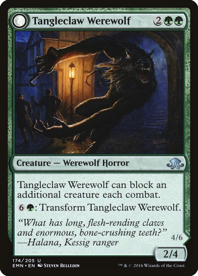 {C} Tangleclaw Werewolf // Fibrous Entangler [Eldritch Moon][EMN 174]