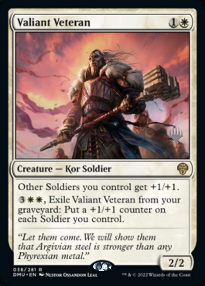 {@R} Valiant Veteran (Promo Pack) [Dominaria United Promos][PP DMU 038]