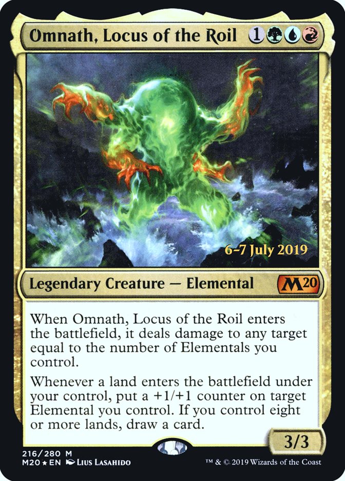 {R} Omnath, Locus of the Roil [Core Set 2020 Prerelease Promos][PR M20 216]