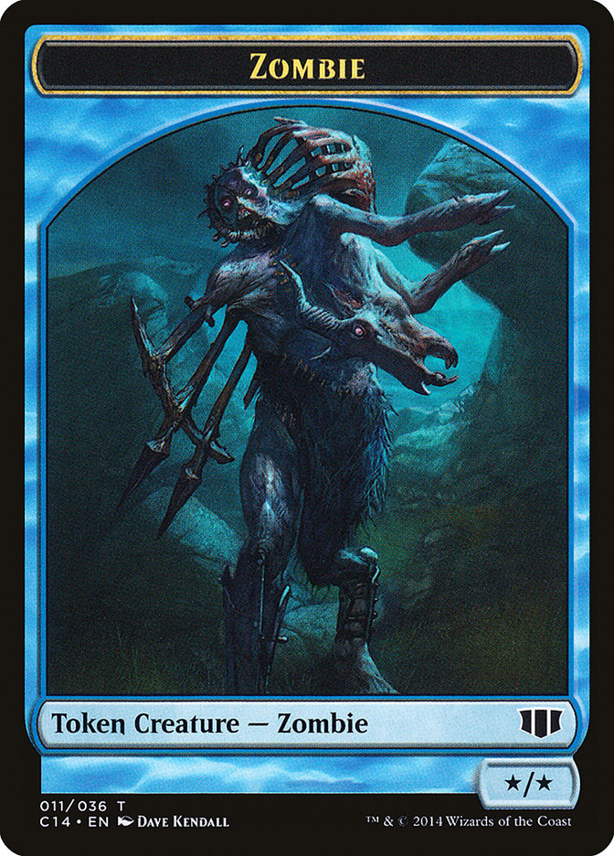 {T} Whale // Zombie (011/036) Double-sided Token [Commander 2014 Tokens][TC14 010]