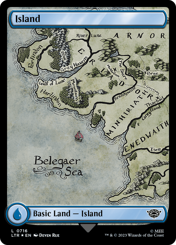 {B} Island (0716) (Surge Foil) [The Lord of the Rings: Tales of Middle-Earth][LTR 716]