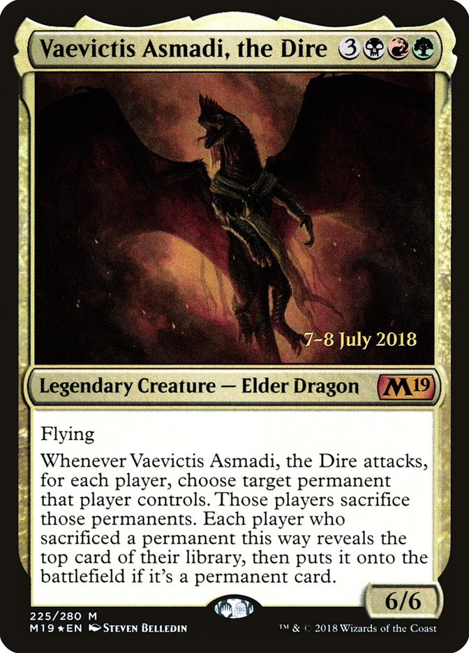 {R} Vaevictis Asmadi, the Dire [Core Set 2019 Prerelease Promos][PR M19 225]