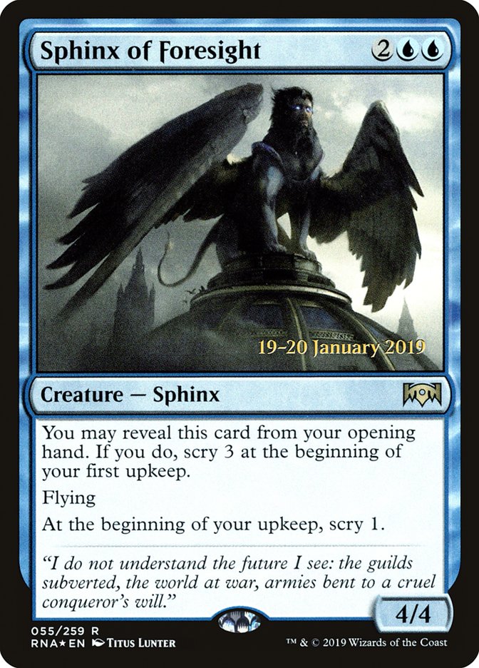 {R} Sphinx of Foresight [Ravnica Allegiance Prerelease Promos][PR RNA 055]