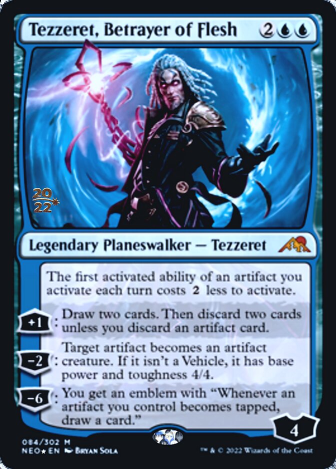 {R} Tezzeret, Betrayer of Flesh [Kamigawa: Neon Dynasty Prerelease Promos][PR NEO 084]